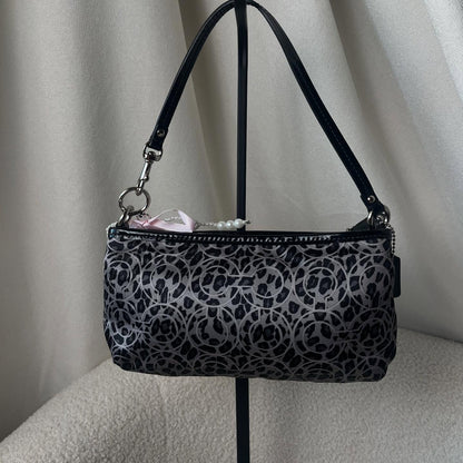 Coach Satin Gray Leopard Mini Bag