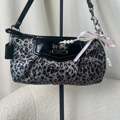 Coach Satin Gray Leopard Mini Bag