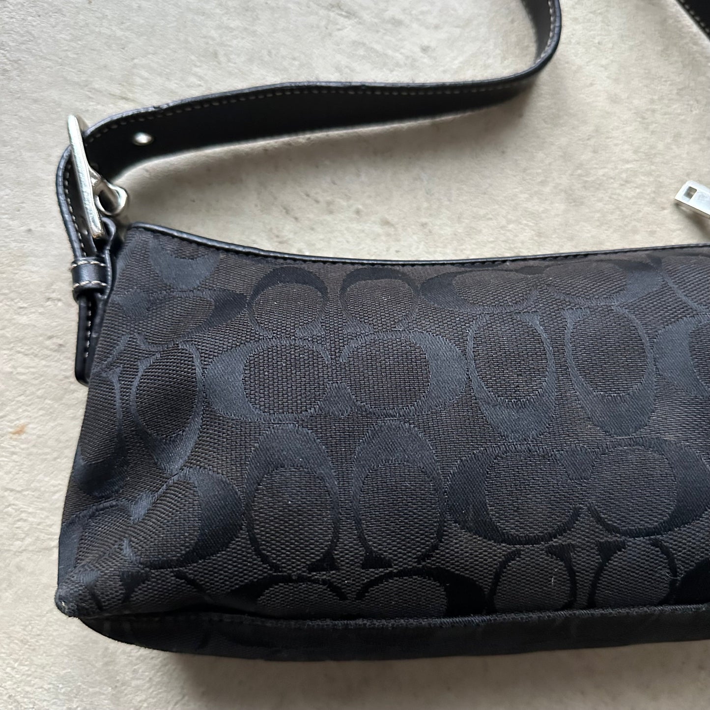 Vintage Y2K Coach Black Baguette Shoulder Bag
