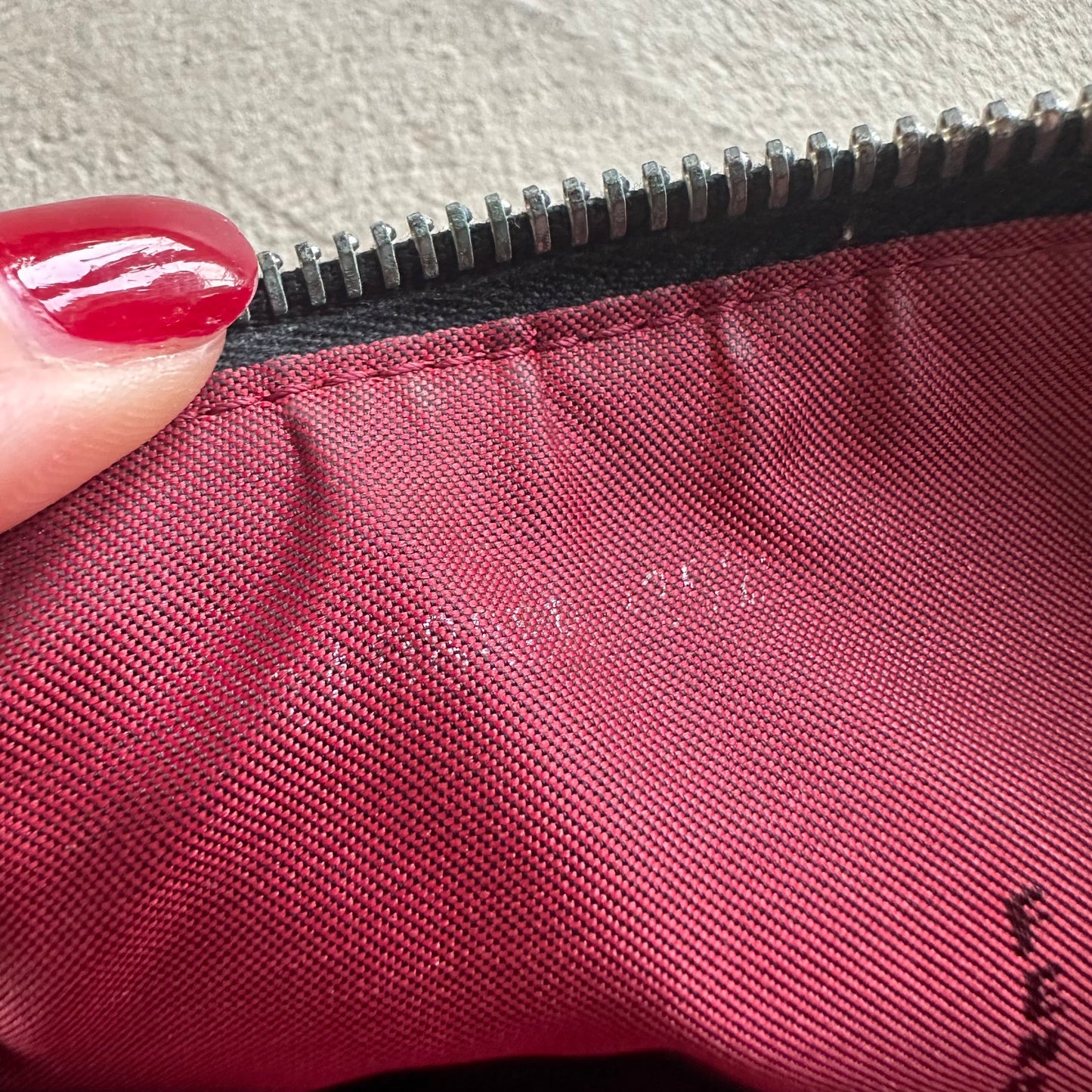 Vintage Fendi Baguette Red & Black Zucchino Shoulder Bag