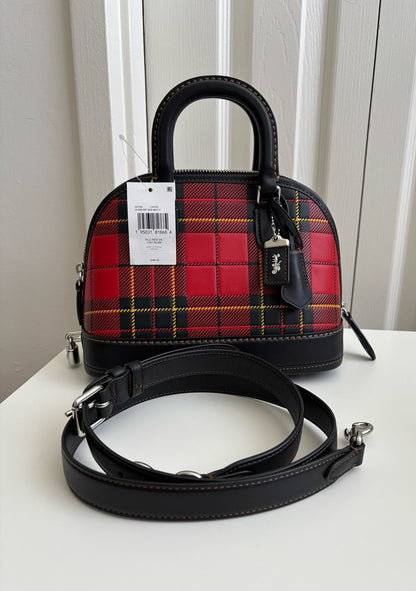 NWT Coach Revel Bag 24 With Plaid Print