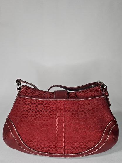 Y2k Coach Large Red Soho In Signature C Shoulder Bag