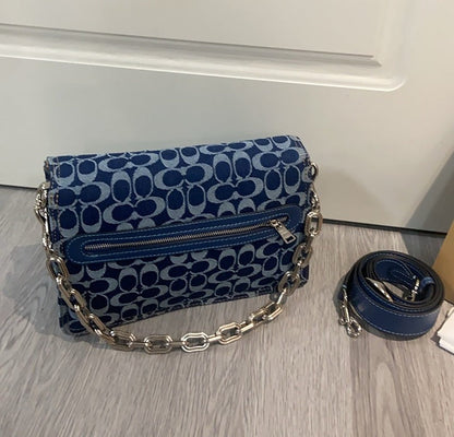 CHAIN TABBY CHAIN SHOULDER BAG IN SIGNATURE DENIM