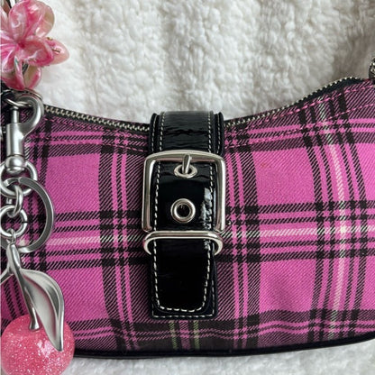 Y2K Coach Plaid Demi Buckle Mini Bag 🩷