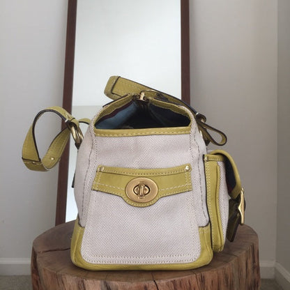 COACH Legacy RARE lime leather canvas purse