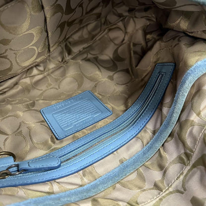 Coach Vintage  Soho Shoulder Bag Suede Leather Jean blue 9253 Used Women