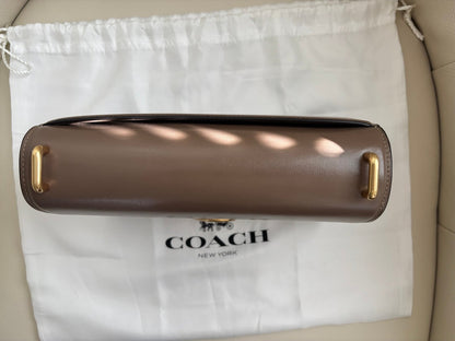 Coach Bandit Large Shoulder Bag in Dark Stone with Brass/Gold Hardware, Dust Bag