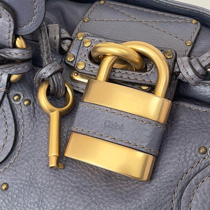 Chloe Paddington Handbag Padlock Leather Rare Color