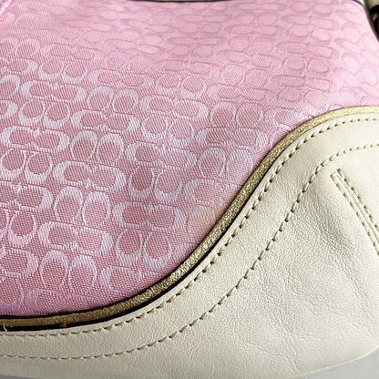 Vintage Coach Soho Hobo Shoulder Bag 1456 Pink Leather Jacquard Signature Y2K