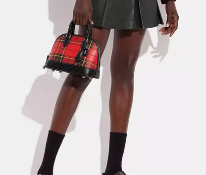 NWT Coach Revel Bag 24 With Plaid Print