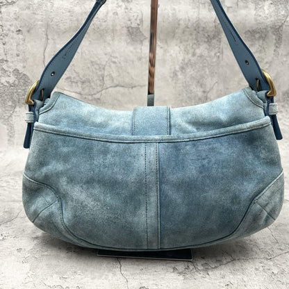 Coach Vintage  Soho Shoulder Bag Suede Leather Jean blue 9253 Used Women