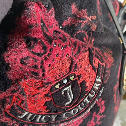 RARE Y2K Juicy Couture Black and Red Velvet Scottie Dog Bag