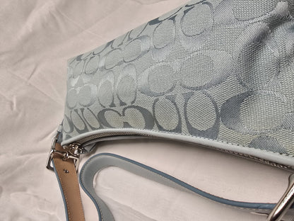 COACH Vintage Y2K 6371 East West Demi Baguette Canvas Blue Shoulder Bag