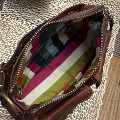 Vintage Whiskey Leather Legacy Stripe Bag and Wallet Set