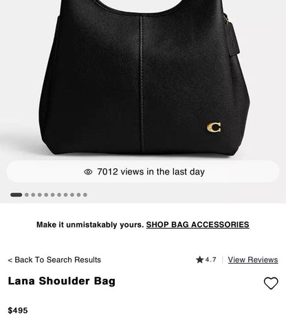 Coach Lana Shoulder Bag Black