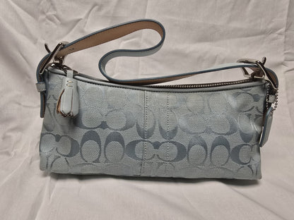 COACH Vintage Y2K 6371 East West Demi Baguette Canvas Blue Shoulder Bag
