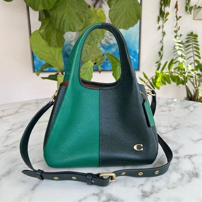 COACH Lana Shoulder Bag 23 In Colorblock Amazon Green Multi CM575 Crossbody