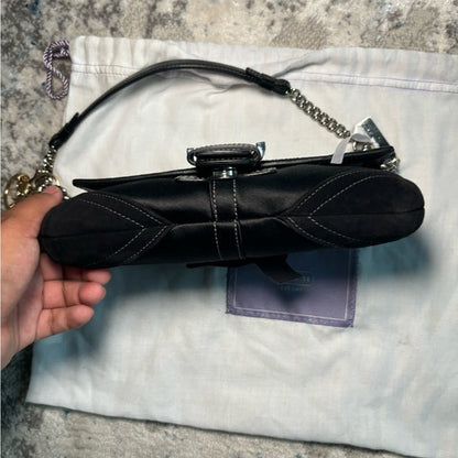 Vintage Coach Mini Soho Hampton Evening Shoulder Bag Black satin 🖤