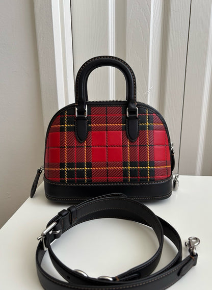 NWT Coach Revel Bag 24 With Plaid Print