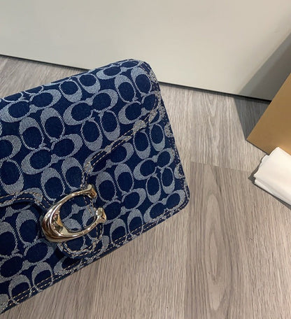CHAIN TABBY CHAIN SHOULDER BAG IN SIGNATURE DENIM