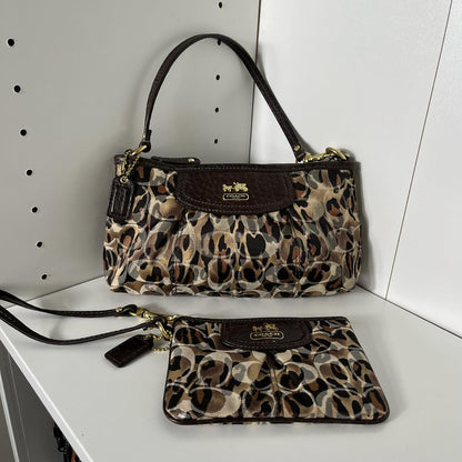 Y2k Coach leopard print mini bag